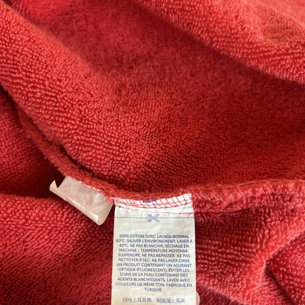 Christy Women's Medium Red Bathrobe Heavy Terrycloth Cotton Robe Luxury